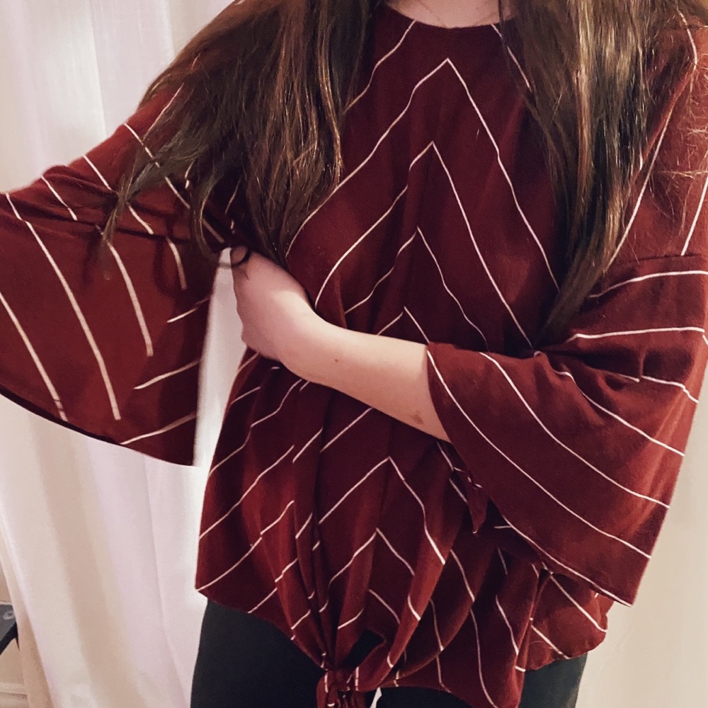 maroon blouse